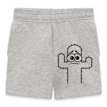 Kaktus Gesicht Angst Traurig Wüste Lustig Kakteen - Baby Shorts - Grau meliert - Vorne