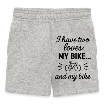 I have two loves,cycling,cycling,cyclists - Baby Shorts - heather grey - Front