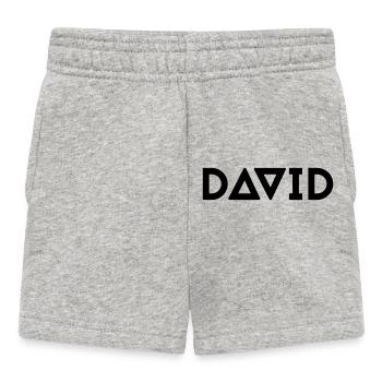 Prénom David - Short Bébé - gris chiné - Devant