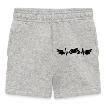 Ich liebe Motorradfahren,Motorrad,Motorradfahrer - Baby Shorts - Grau meliert - Vorne
