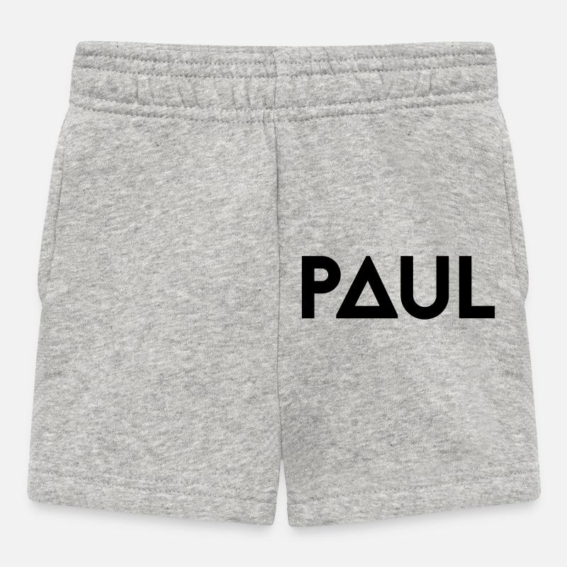 Prénom Paul - Short Bébé - gris chiné