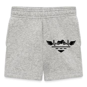 Ich liebe Motorradfahren,Motorrad,Motorradfahrer - Baby Shorts - Grau meliert - Vorne