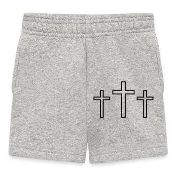 Three Crosses - Baby Shorts - heather grey - Front
