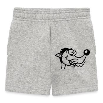 Hund Guckt Dumm Kerl Lustig Blöd Verrückt Komisch - Baby Shorts - Grau meliert - Vorne