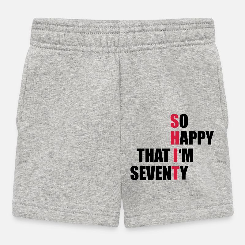 70th birthday - Baby Shorts - heather grey
