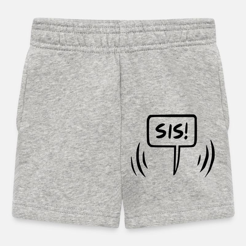 Si's Sister Speech Bubble - Baby Shorts - heather grey