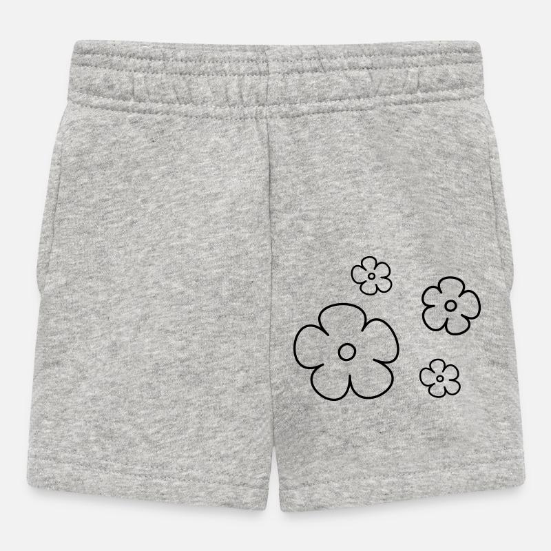 Flowers - Baby Shorts - heather grey