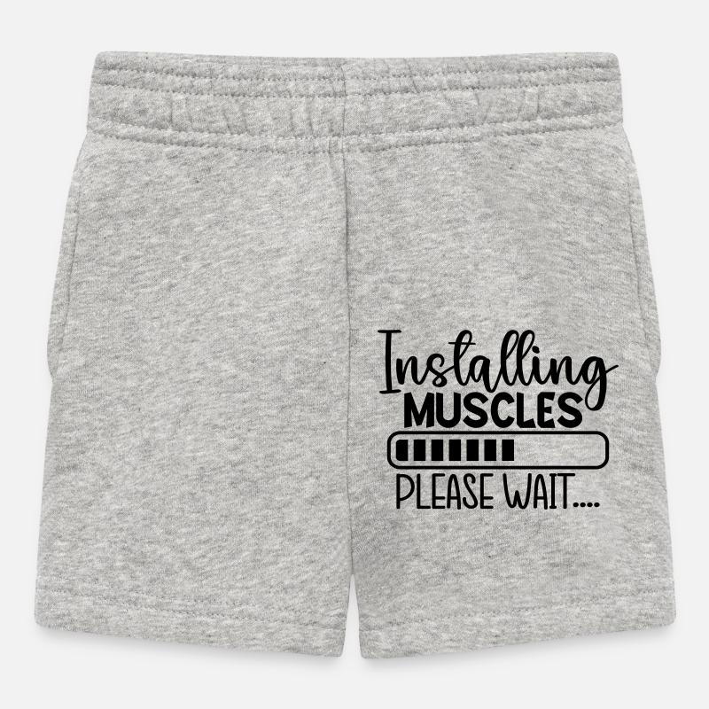 Installing Muscles - Baby Shorts - Grau meliert
