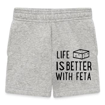 life is better with feta - Baby Shorts - Grau meliert - Vorne
