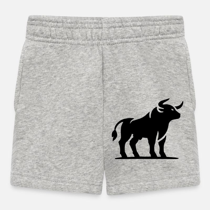 Animal taureau - Short Bébé - gris chiné