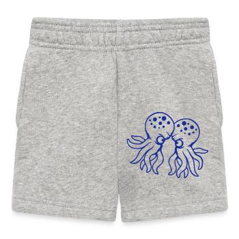 2 Octopus Amis Deux Combattants Ennemis Rivaux - Short Bébé - gris chiné - Devant