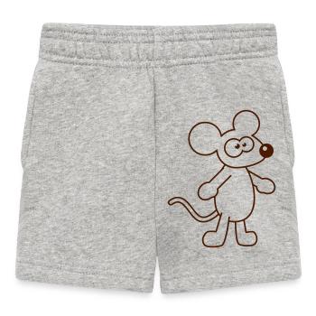 souris souris mignon petit rat rongeur amical - Short Bébé - gris chiné - Devant