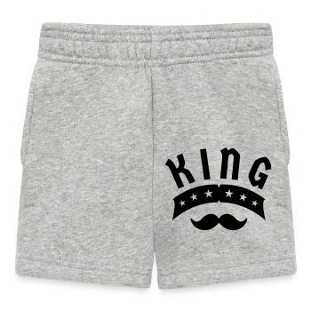 King Krone König Geschenk - Baby Shorts - Grau meliert - Vorne