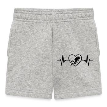 Diving Sport Diver Heart - Baby Shorts - heather grey - Front