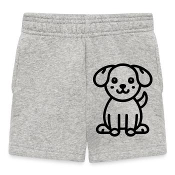 cute puppy dog doggy - Baby Shorts - heather grey - Front