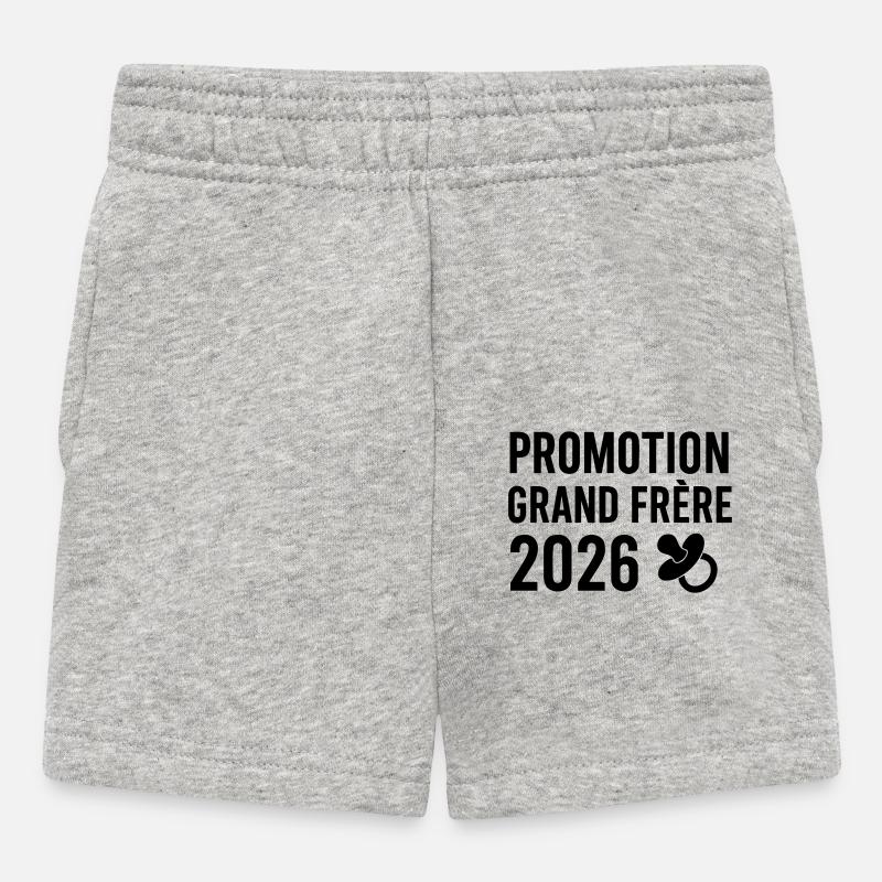 Annonce grossesse Grand frère 2026 - Short Bébé - gris chiné