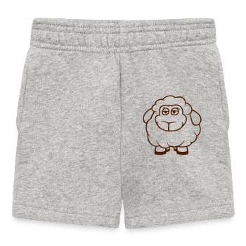Schaf Baby Steht Gelangweilt Müde Cartoon Comic - Baby Shorts - Grau meliert - Vorne