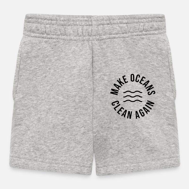Make Oceans Clean Again - Baby Shorts - heather grey