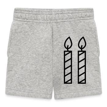 Zwei Kerzen - Baby Shorts - Grau meliert - Vorne