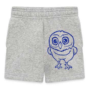 Eule Vogel Uhu Nachtvogel Schleiereule Kauz Comic - Baby Shorts - Grau meliert - Vorne