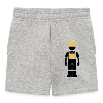 Construction worker - Baby Shorts - heather grey - Front
