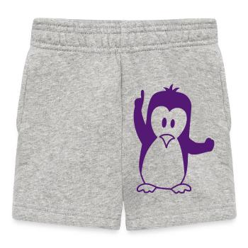 Mignon pingouin antarctique pôle sud zoo animal oiseau cool - Short Bébé - gris chiné - Devant