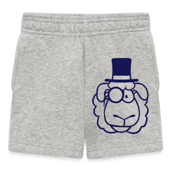 mouton M. Gentleman chapeau haut de forme Monocle lunettes - Short Bébé - gris chiné - Devant