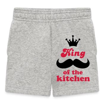 Kochschürze mit lustigem Spruch - Baby Shorts - Grau meliert - Vorne