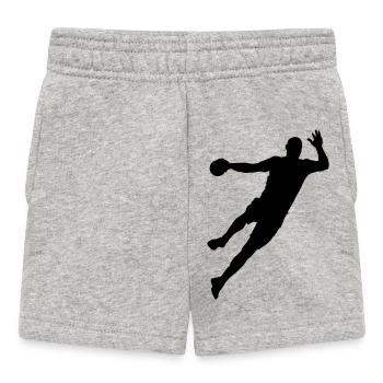 Handball Spieler Sprungwurf Geschenk - Baby Shorts - Grau meliert - Vorne