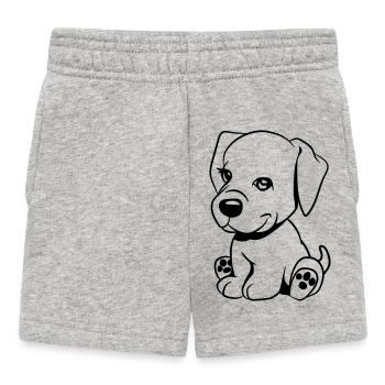 Hund baby süss niedlich - Baby Shorts - Grau meliert - Vorne