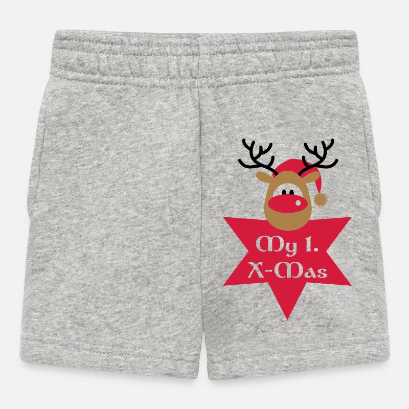 my first Christmas - Baby Shorts - heather grey