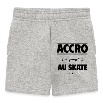 accro au skateboard - Short Bébé - gris chiné - Devant