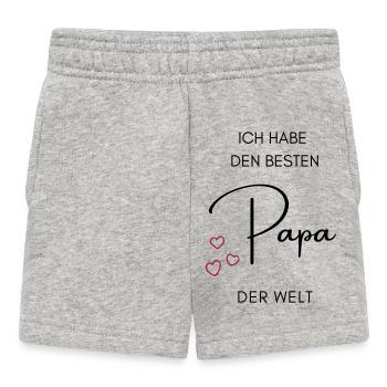 Ich habe den besten Papa der Welt - Schriftzug - Baby Shorts - Grau meliert - Vorne