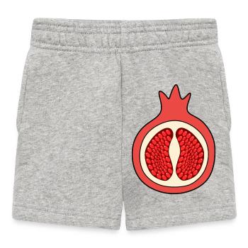 Pomegranate apple fruit red red fruits vegan - Baby Shorts - heather grey - Front