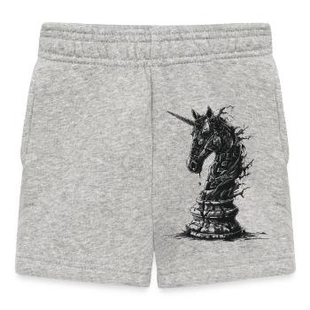 Springer Schach Pferd - Baby Shorts - Grau meliert - Vorne