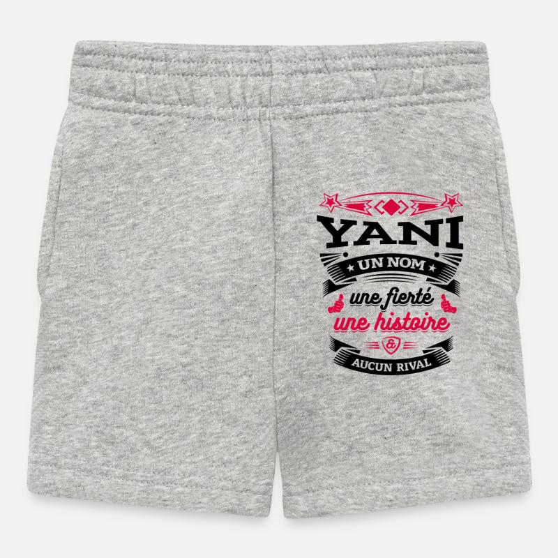 YANI UN NOM UNE FIERTÉ AUCUN RIVAL - Short Bébé - gris chiné