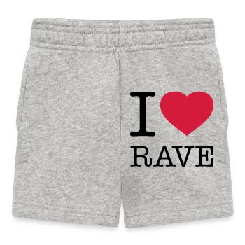 I LOVE RAVE - Baby Shorts - Grau meliert - Vorne