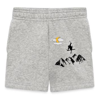 Montagne avec freestyle ski - Short Bébé - gris chiné - Devant