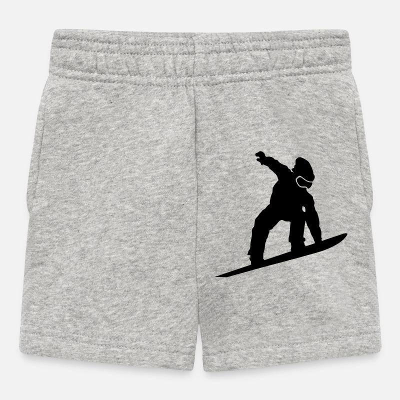 Snowboarder Silhouette - Baby Shorts - Grau meliert