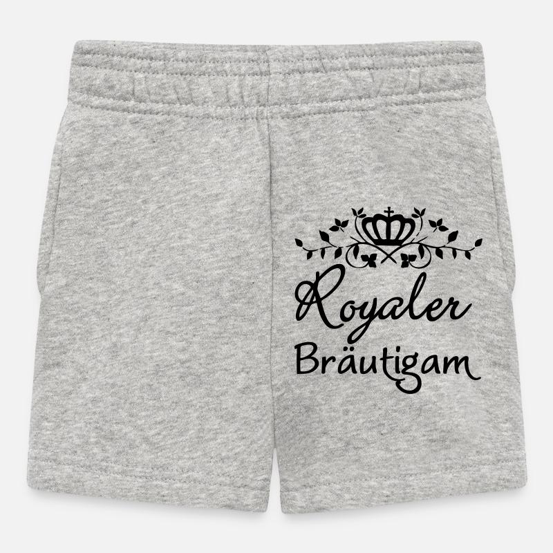 Royaler Bräutigam Geschenk - Baby Shorts - Grau meliert