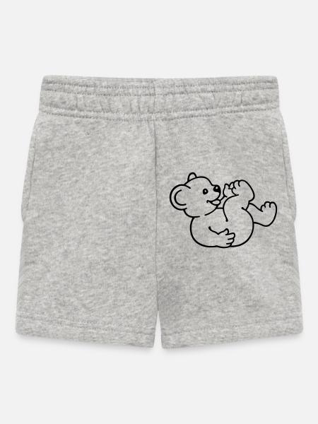 little bear (rd) - Baby Shorts - heather grey