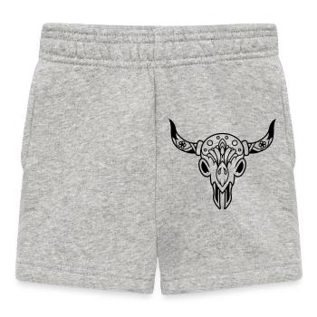 Death's head with horns - Baby Shorts - heather grey - Front