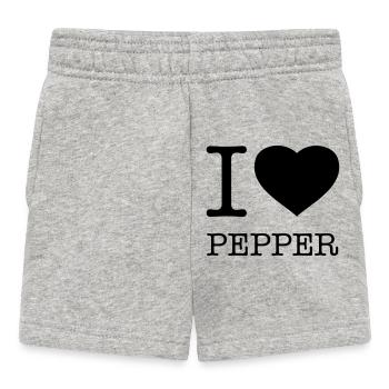I LOVE PEPPER Pfeffer - Baby Shorts - Grau meliert - Vorne
