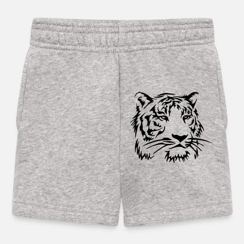 Logo tête de tigre - Short Bébé - gris chiné