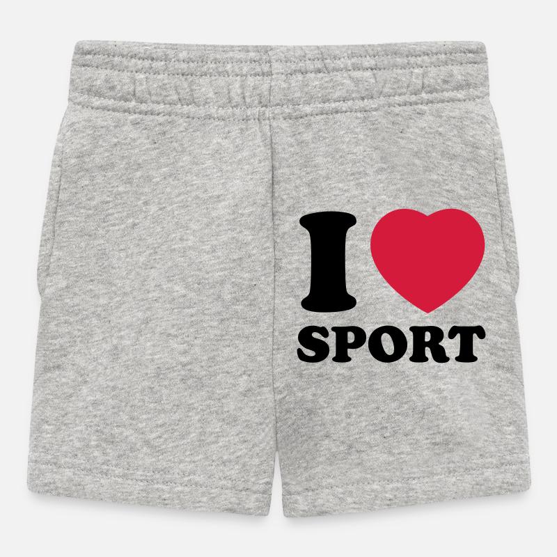 i love sport 2c - Short Bébé - gris chiné