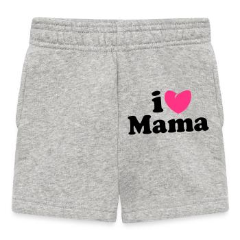 i love mama - i heart mama - ich liebe mutti mom - Baby Shorts - Grau meliert - Vorne