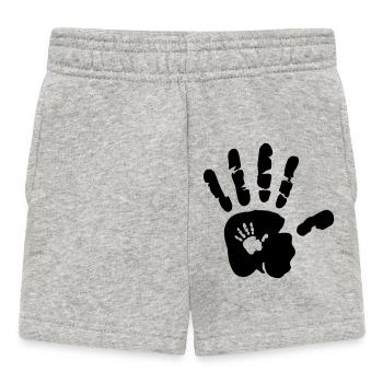 Main dans la main - Händer - Mama - Baby - Papa - Enfant - Short Bébé - gris chiné - Devant
