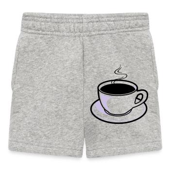 Kaffee, Tasse, Koffein - Baby Shorts - Grau meliert - Vorne