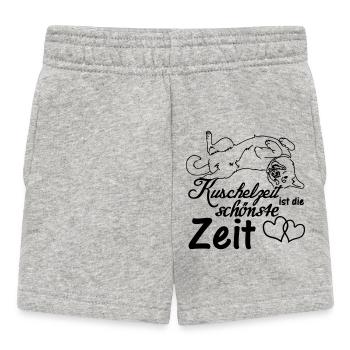 Kuschelzeit,schönste Zeit Hunde, Sprüche, Geschenk - Baby Shorts - Grau meliert - Vorne