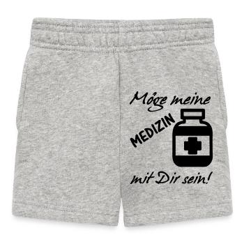 Meine Medizin Gesundheit, Arzt, Sprüche,Geschenk - Baby Shorts - Grau meliert - Vorne